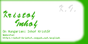 kristof inhof business card
