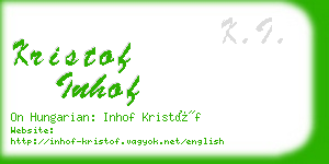 kristof inhof business card